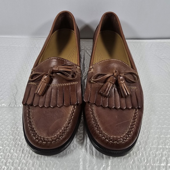 Cole Haan Men 11M Brown Leather Classic Comfort Dress SlipOn Tassel Fringe Shoe - Picture 2 of 10